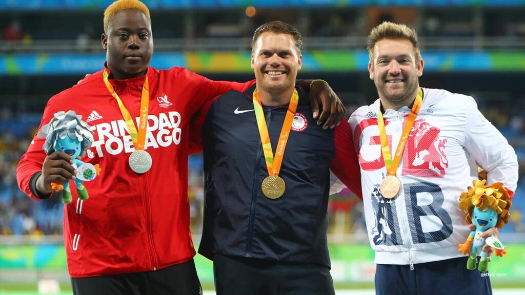 David Blair won the gold medal in the F44 discus throw at the 2016 Paralympic Games in Rio